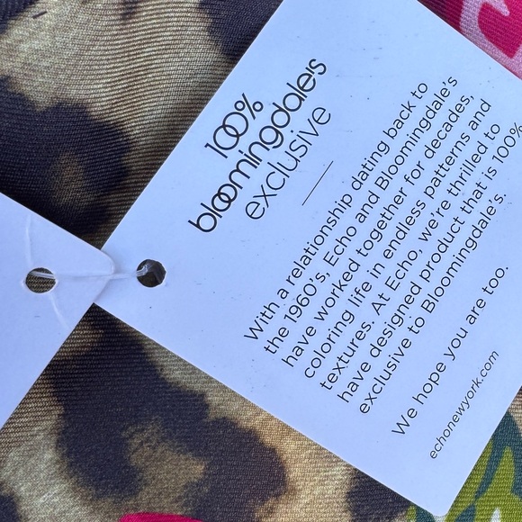 NEW Echo Leopard Garden Square Silk Scarf - 100% Exclusive, Bloomingdale’s - Picture 5 of 10